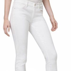 WHBM Classic-Rise Sheer-Hem Skinny Ankle Jeans Size 12R